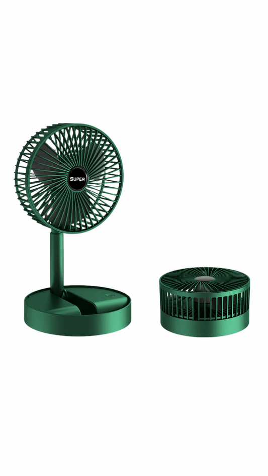 Portable USB Rechargeable Telescopic Fan: Foldable Stand